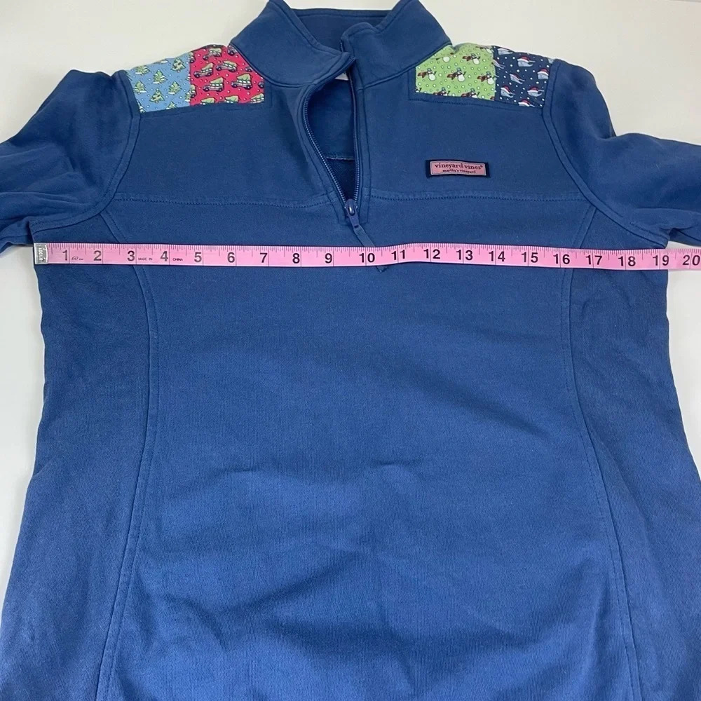 Vineyard Vines Sweatshirt Womens XS Blue Christmas Holiday Shep Shirt Pullover - Picture 9 of 10
